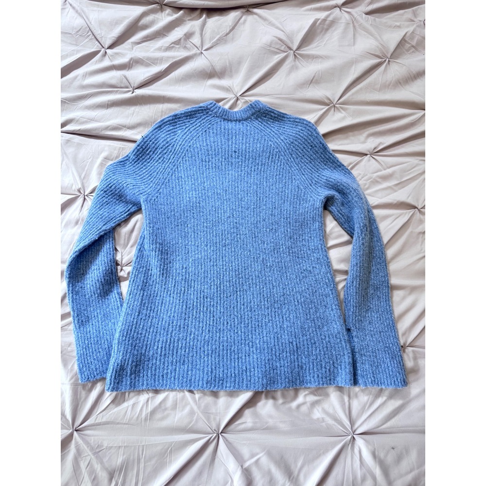 James Perse 100% Cashmere Ribbed Crewneck Sweater Blue Heather Size 0 XS - Picture 2 of 7